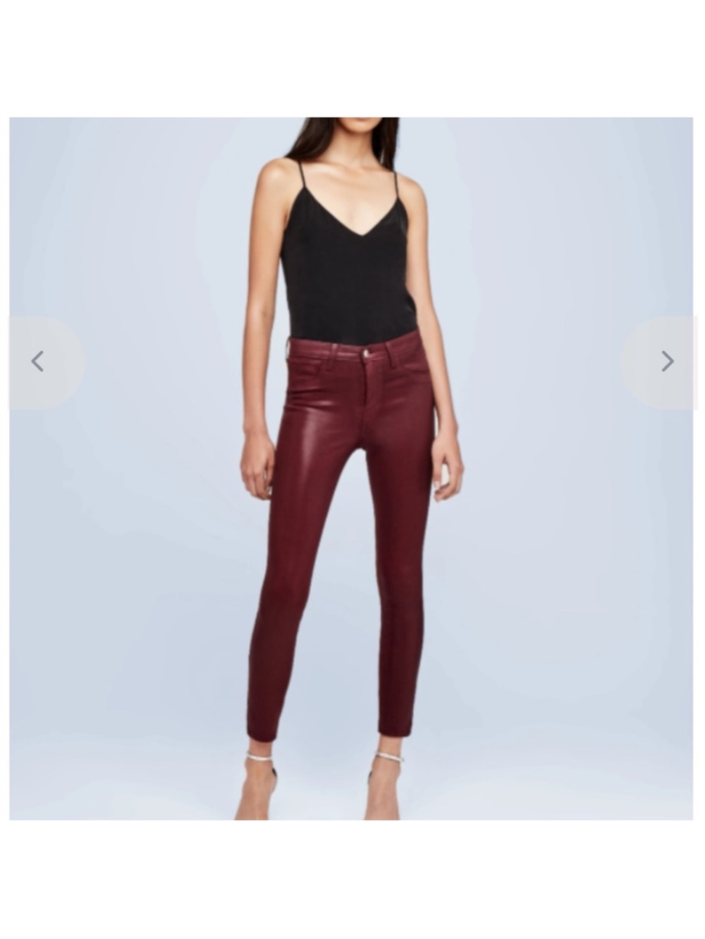 L'AGENCE margot coated skinny jean in dark berry